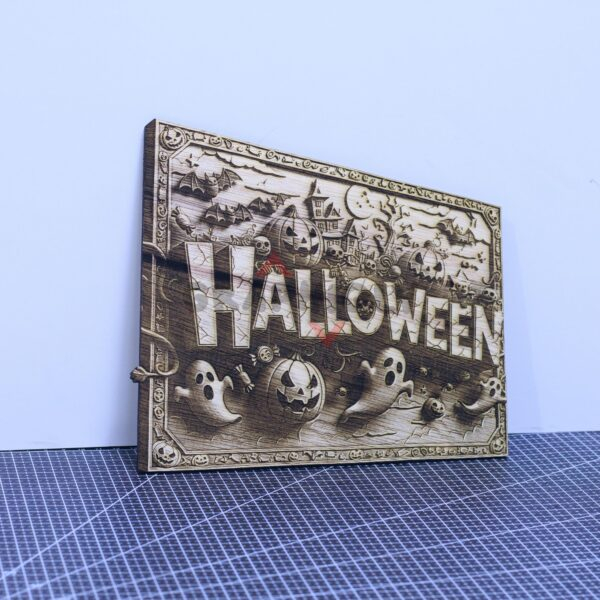 Halloween Sign 3D illusion Laser File - SVG, WWS, XCS, LBRN2
