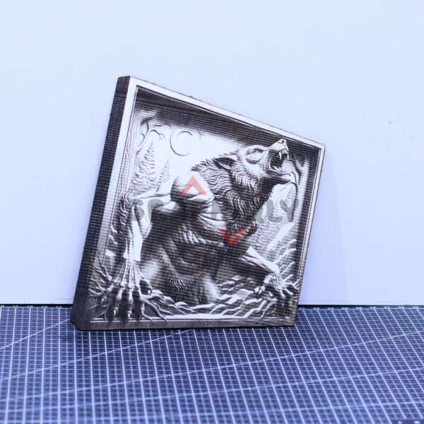 Werewolf Howling 3D illusion Laser File - SVG, WWS, XCS, LBRN2