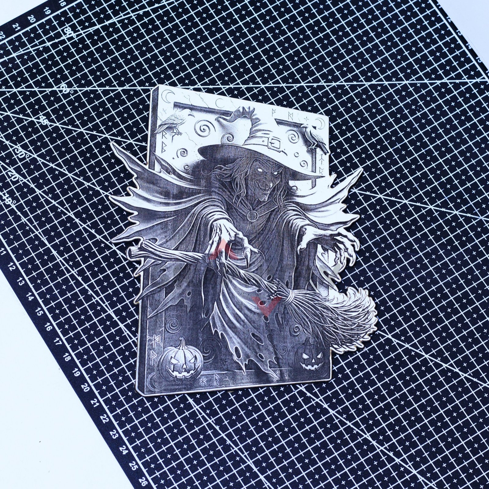 Witch 3D illusion Laser File - SVG, DXF, AI, LBRN2 - Image 3