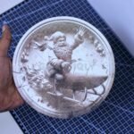 Santa On a Rocket 3D illusion Laser File - SVG, DXF, AI, LBRN2