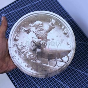 Santa On a Rocket 3D illusion