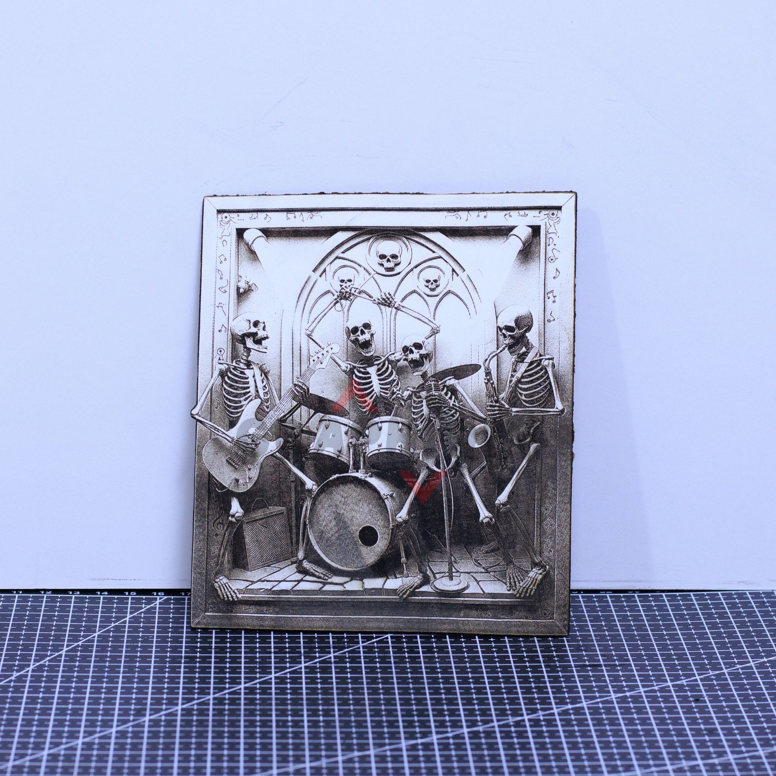 Skeleton Band 3D illusion Laser File - SVG, DXF, AI, LBRN2 - Image 2