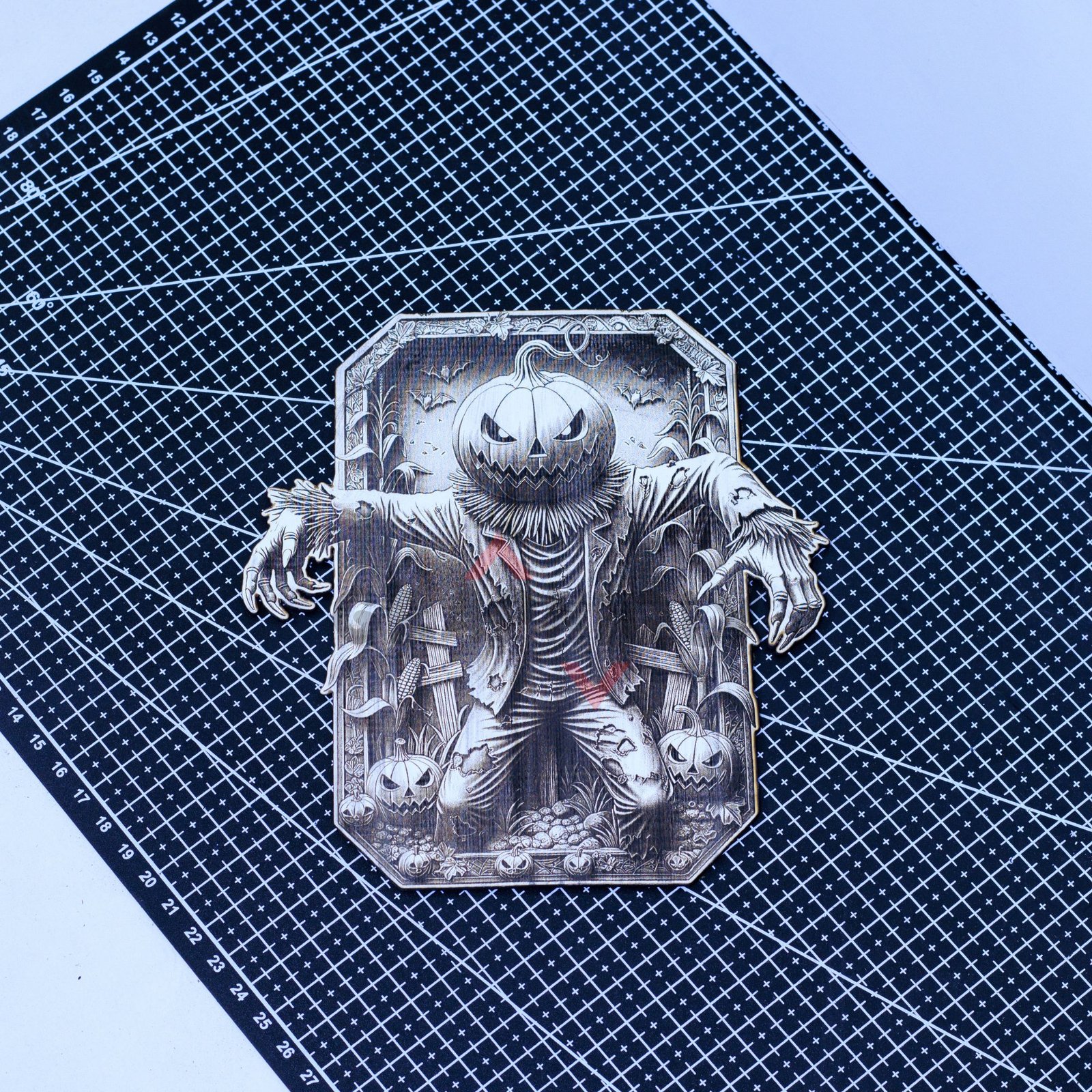 Pumpkin-Headed Scarecrow 3D illusion Laser File - SVG, DXF, AI, LBRN2 - Image 3