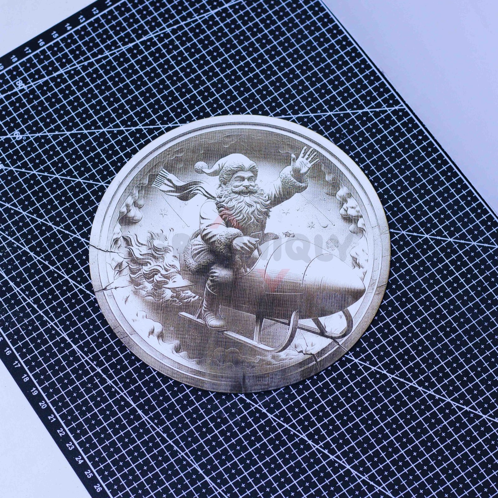 Santa On a Rocket 3D illusion Laser File - SVG, DXF, AI, LBRN2 - Image 3