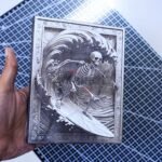 Skeleton Surfing 3D illusion Laser File - SVG, DXF, AI, LBRN