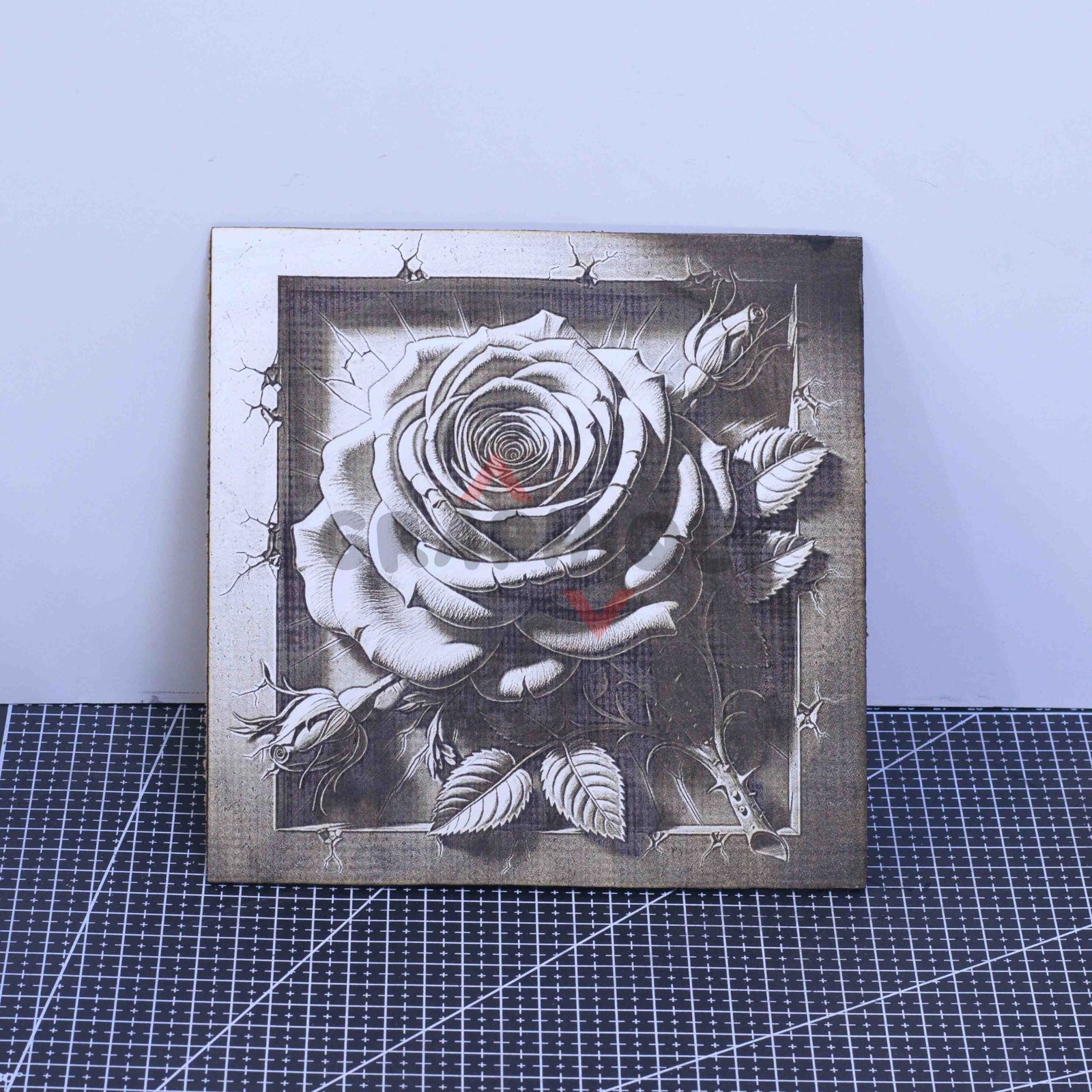 Rose 3D illusion Laser File - SVG, DXF, AI, LBRN2 - Image 2