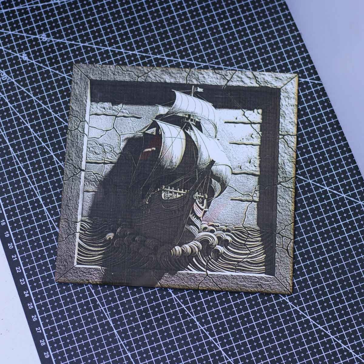 Ancient Ship 3D illusion Laser File - SVG, DXF, AI, LBRN2 - Image 2