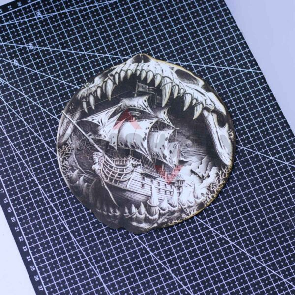 Skull Maw Ship 3D Illusion Laser File - SVG, WWS, XCS, LBRN2