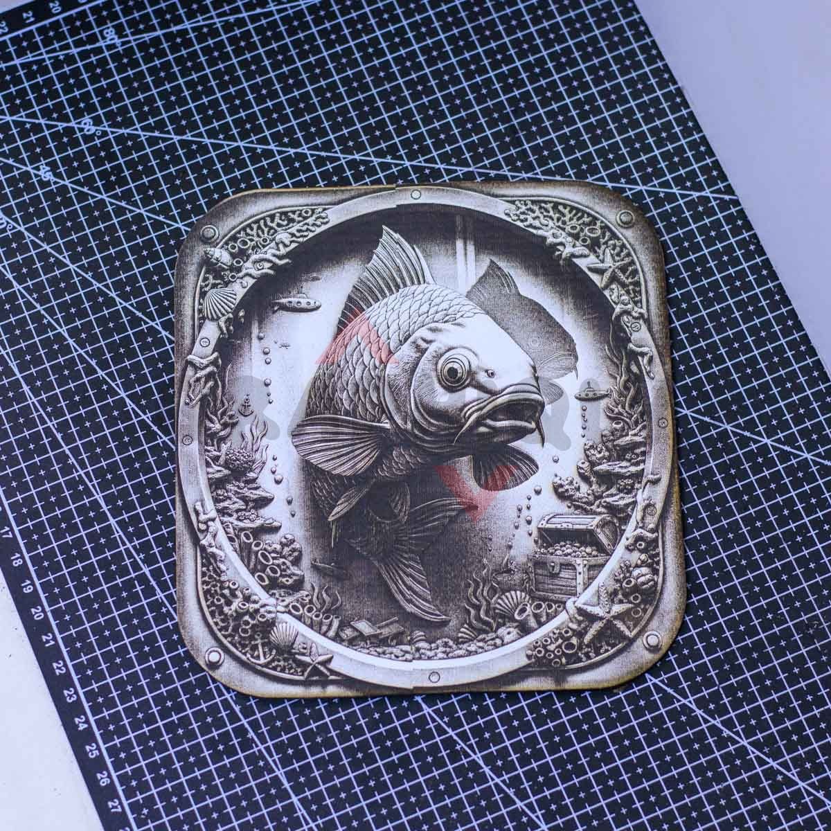 Sea Life Porthole 3D illusion Laser File - SVG, DXF, XCS, LBRN2 - Image 3