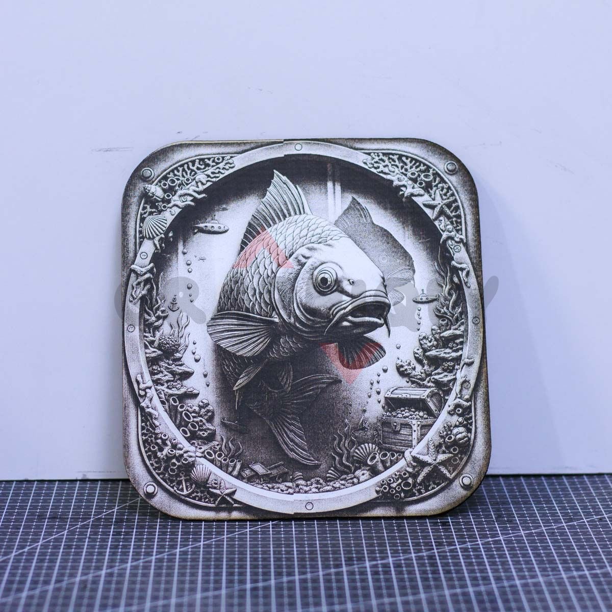 Sea Life Porthole 3D illusion Laser File - SVG, DXF, XCS, LBRN2 - Image 2