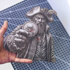 Pirate Coin 3D illusion