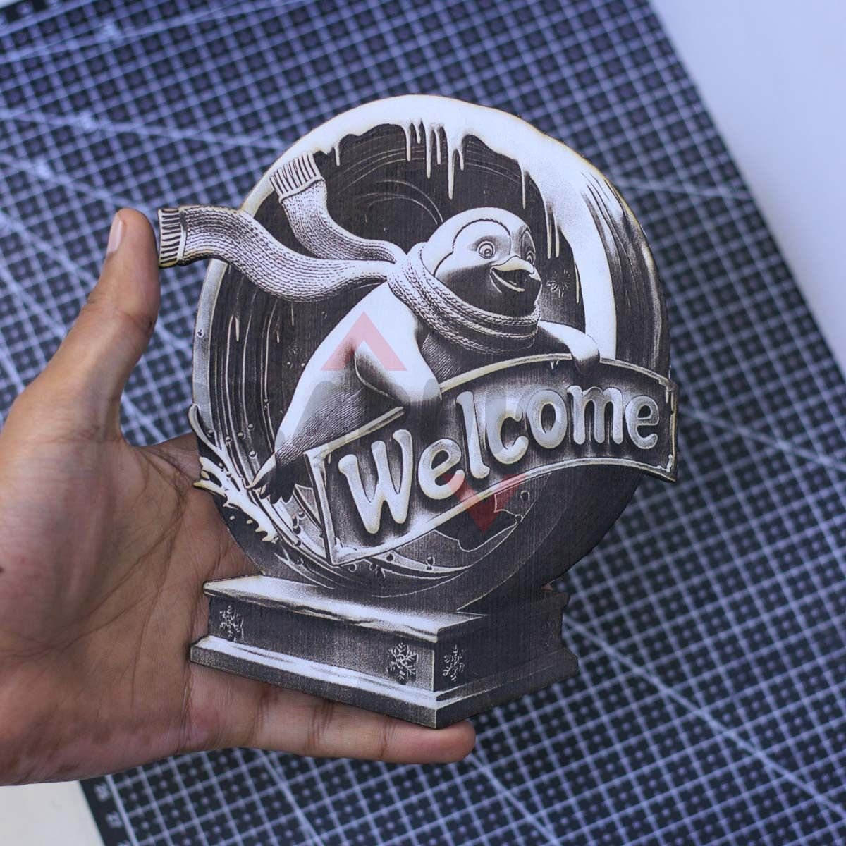 Penguin Welcome 3D illusion