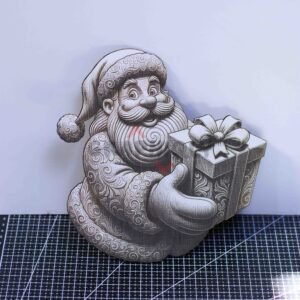 Santa Gift 3D illusion Laser File – SVG, DXF, AI, LBRN2