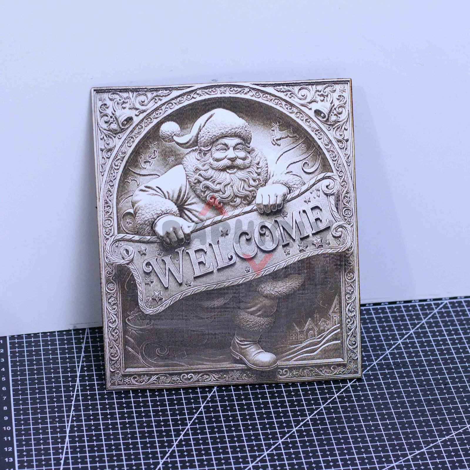 Santa Welcome Sign 3D illusion Laser File - SVG, DXF, AI, LBRN2 - Image 2