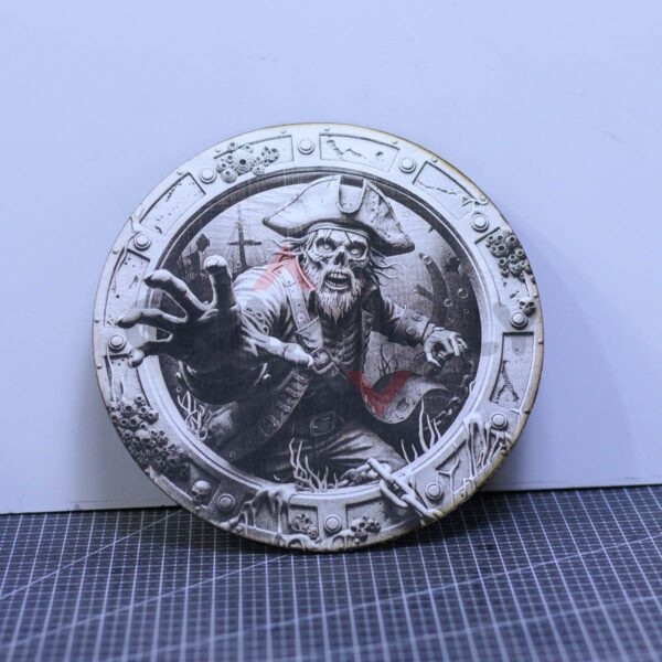 Undead Pirate Porthole 3D Illusion Laser File - SVG, WWS, XCS, LBRN2