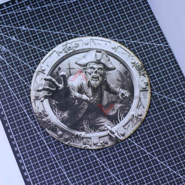 Undead Pirate Porthole 3D Illusion Laser File - SVG, WWS, XCS, LBRN2