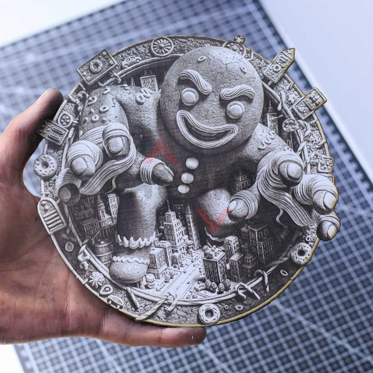 Gingerbread City Crusher 3D Illusion