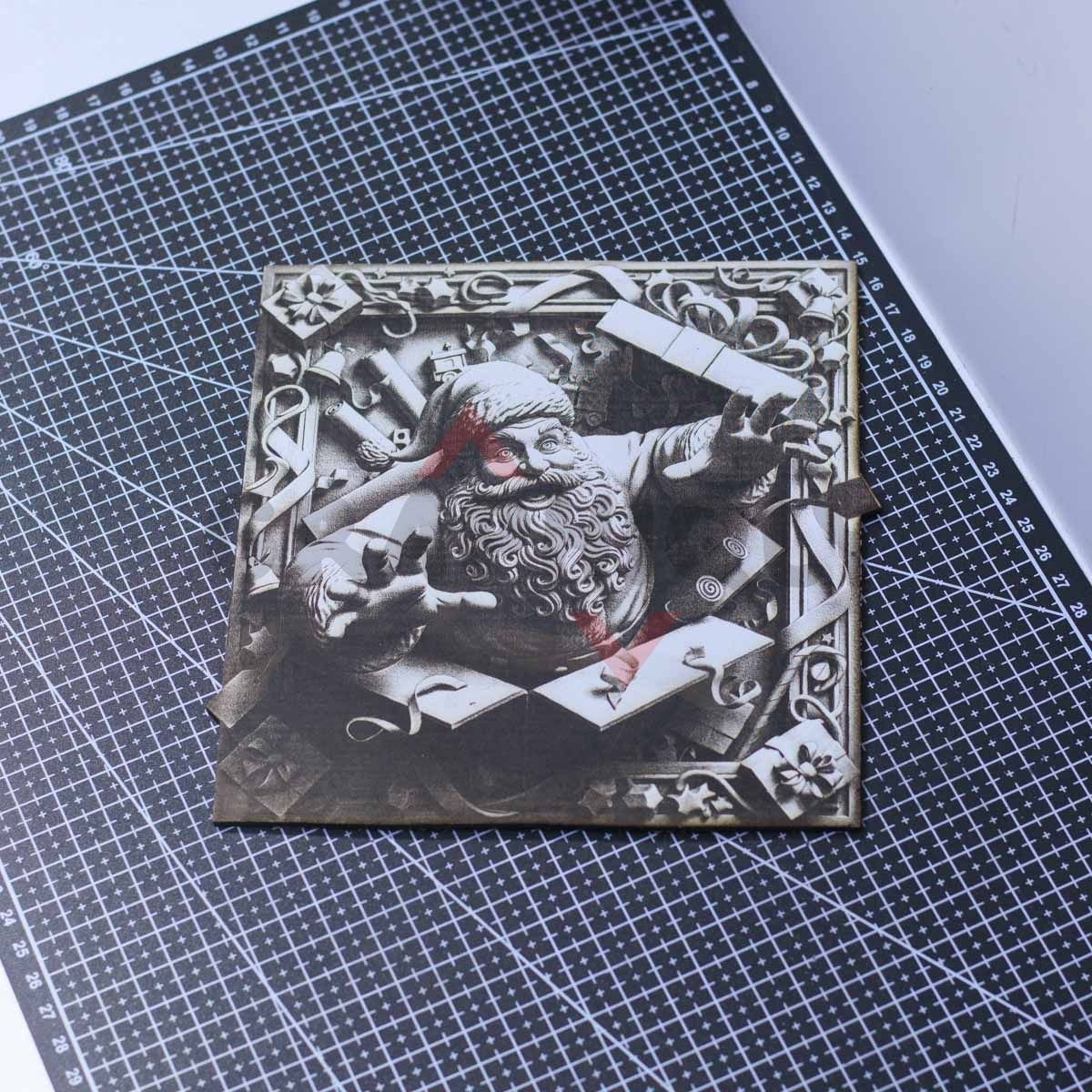 Santa Bursting the Gift Box 3D Illusion Laser File - SVG, WWS, XCS, LBRN - Image 3