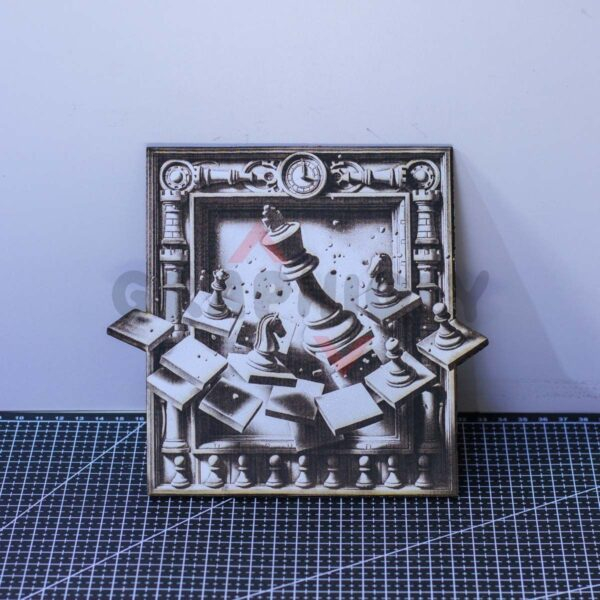 Shattered Checkmate 3D Illusion Laser File - SVG, WWS, XCS, LBRN2