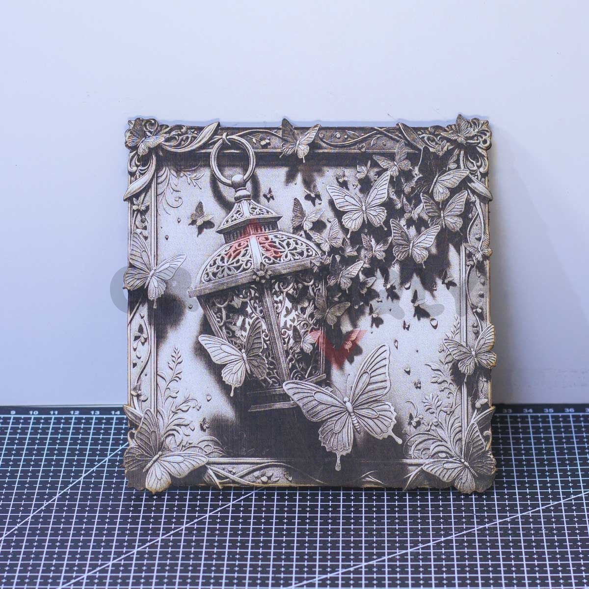 Midnight Butterflies Lantern 3D Illusion Laser File - SVG, WWS, XCS, LBRN2 - Image 2