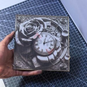 Timeless Rose Clock 3D Illusion