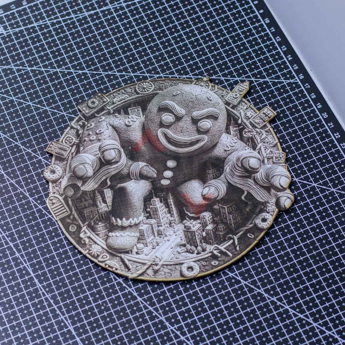 Gingerbread City Crusher 3D Illusion Laser File - SVG, WWS, XCS, LBRN - Image 3