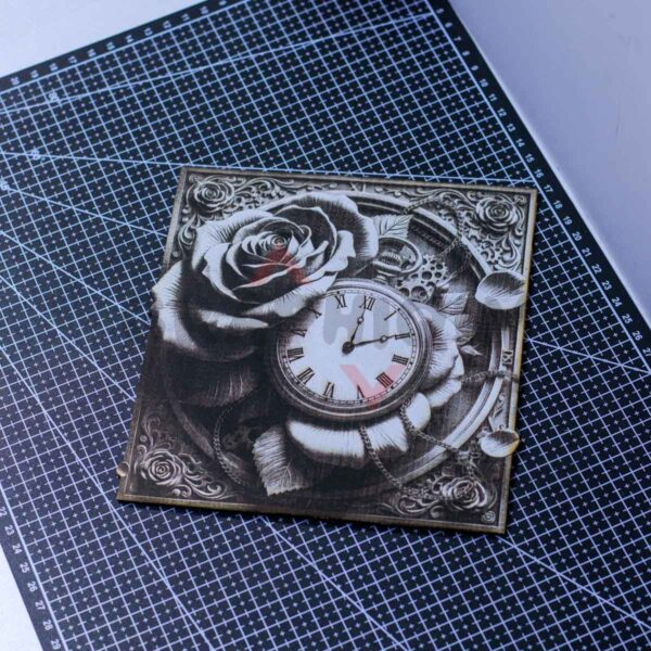 31 Timeless Rose Clock 3D Illusion Laser File - SVG, WWS, XCS, LBRN2