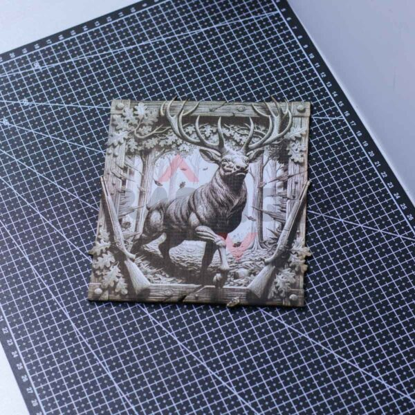 Stag Hunting Frame 3D Illusion Laser File - SVG, WWS, XCS, LBRN2