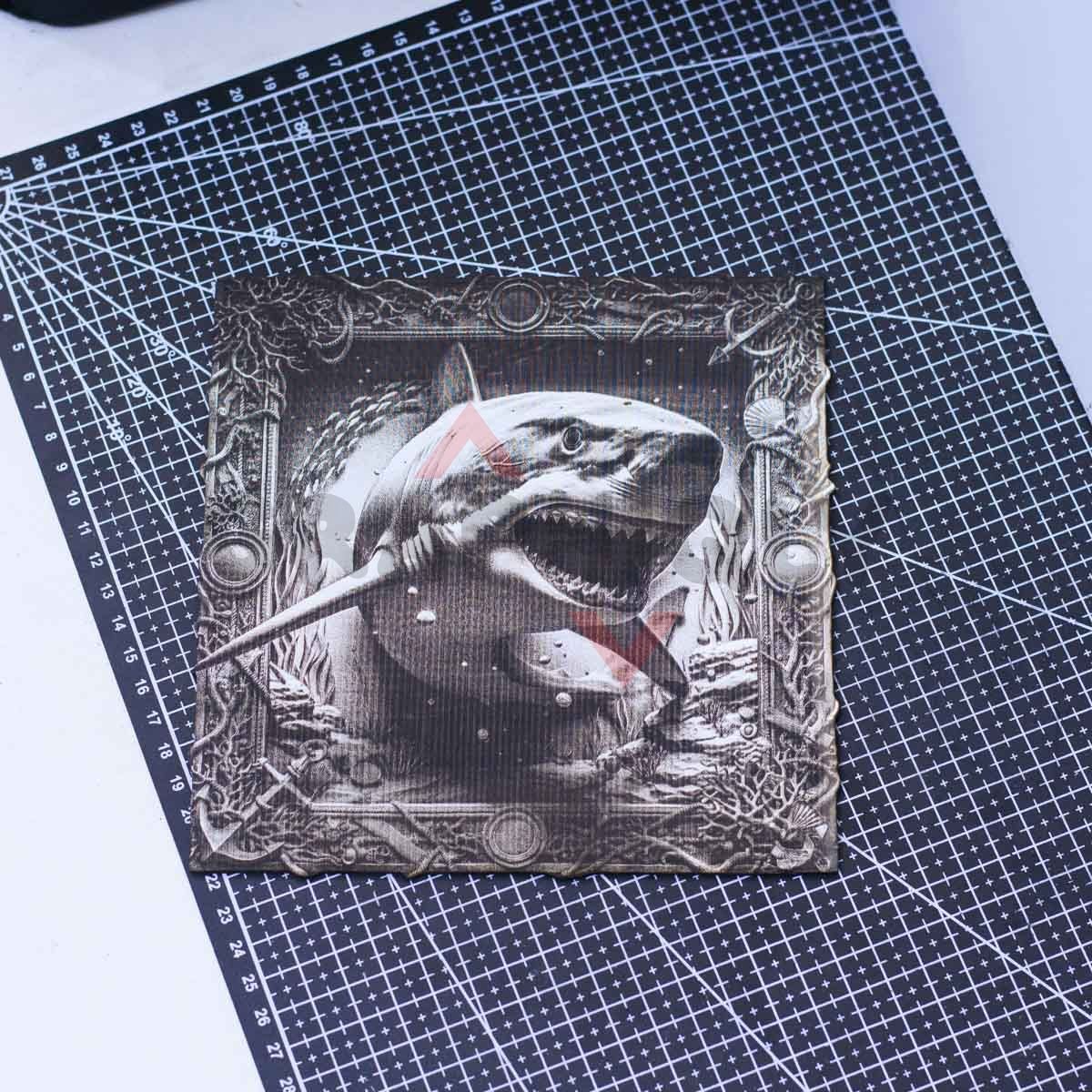 Great White Breakout 3D Illusion Laser File - SVG, WWS, XCS, LBRN - Image 3