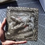 Crocodile Ambush 3D Illusion Laser File - SVG, WWS, XCS, LBRN2