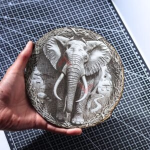 African Elephant Wreath 3D Illusion