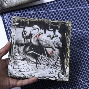 Flamingos in Shallow Water 3D Illusion