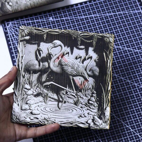 Flamingos in Shallow Water 3D Illusion