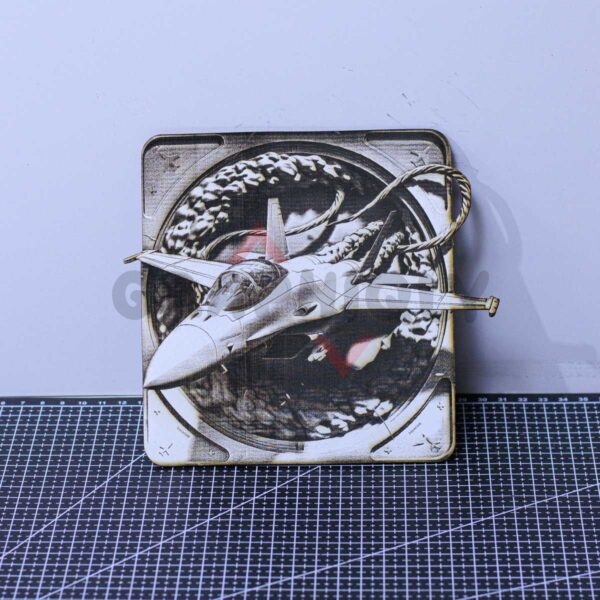Fighter Jet Cloud Break 3D Illusion Laser File - SVG, WWS, XCS, LBRN2