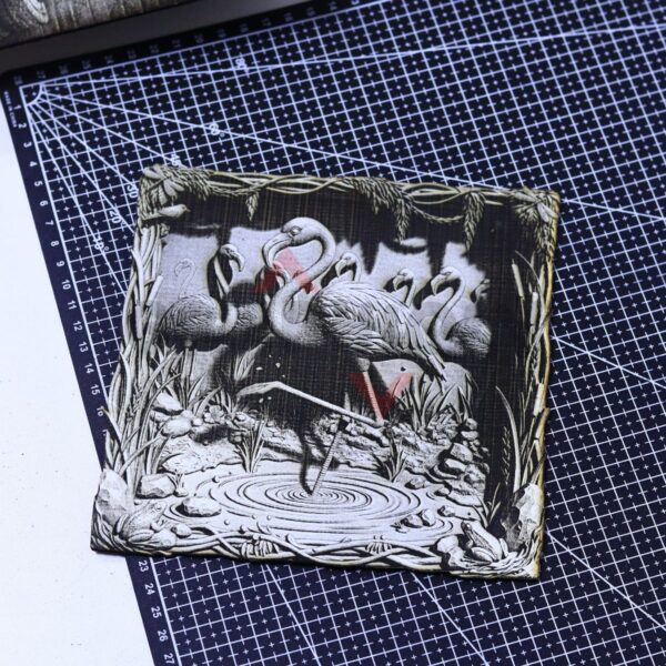 Flamingos in Shallow Water 3D Illusion Laser File - SVG, WWS, XCS, LBRN2