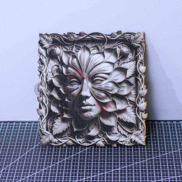 Floral Face Relief Laser File - SVG, WWS, XCS, LBRN2