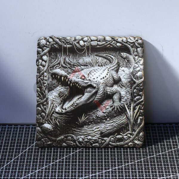 Crocodile Ambush 3D Illusion Laser File - SVG, WWS, XCS, LBRN2