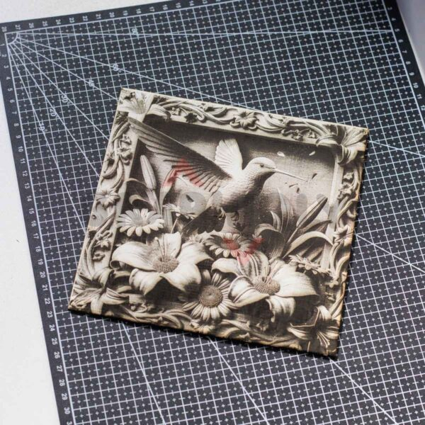 Hummingbird Floral Frame 3D Illusion Laser File - SVG, WWS, XCS, LBRN2
