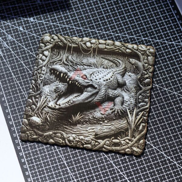 Crocodile Ambush 3D Illusion Laser File - SVG, WWS, XCS, LBRN2