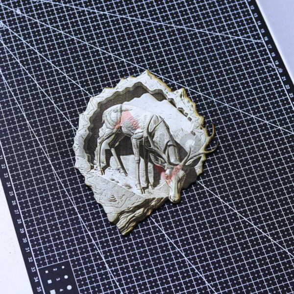 Mountain Stag 3D Illusion Laser File - SVG, WWS, XCS, LBRN2