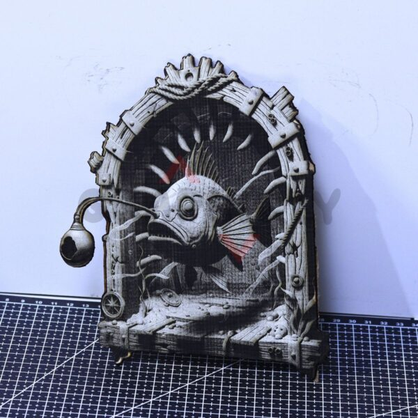 Anglerfish Underwater Gate 3D Illusion Laser File - SVG, WWS, XCS, LBRN2