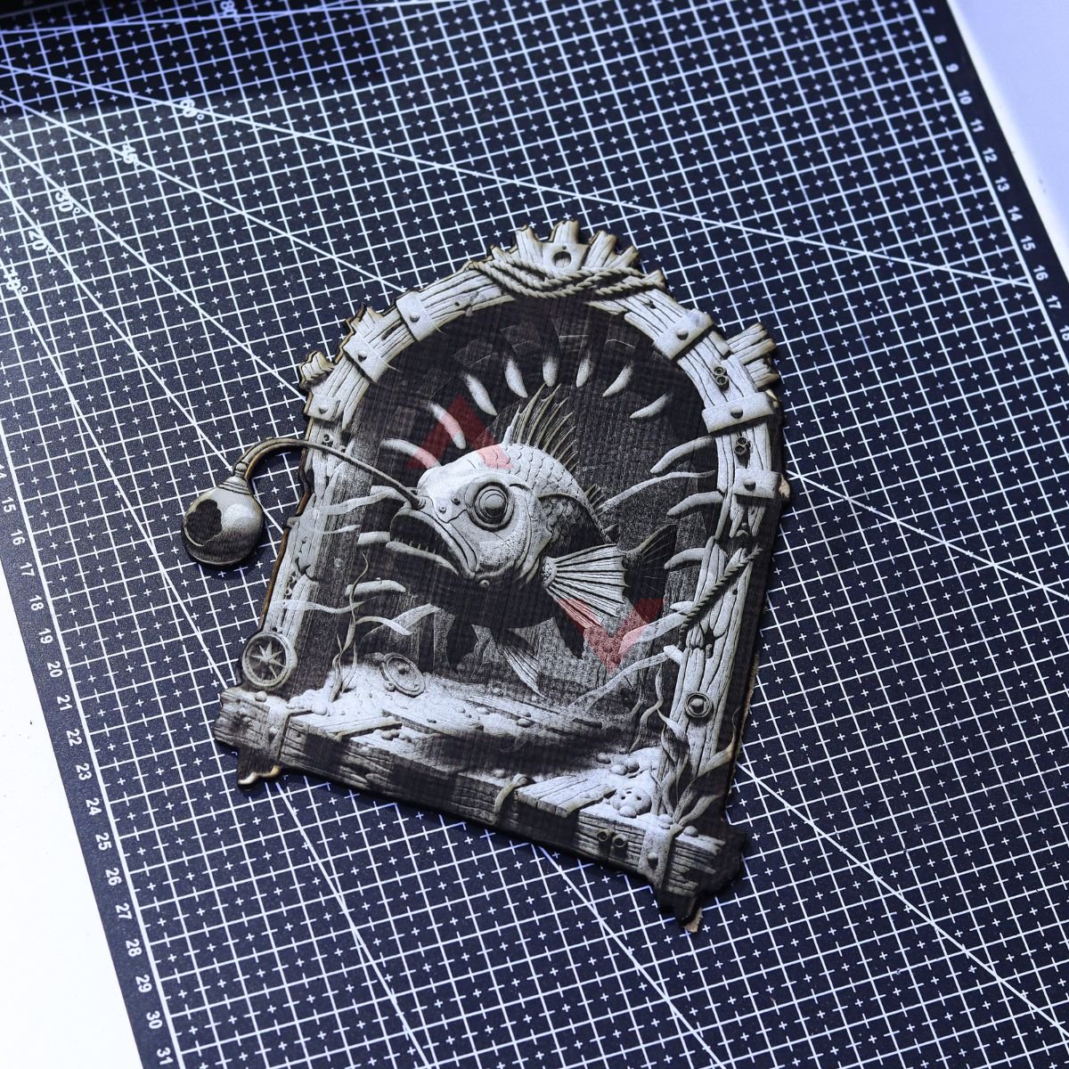 Anglerfish Underwater Gate 3D Illusion Laser File - SVG, WWS, XCS, LBRN2 - Image 3