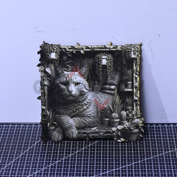 Cat Garden Frame Laser File - SVG, WWS, XCS, LBRN2