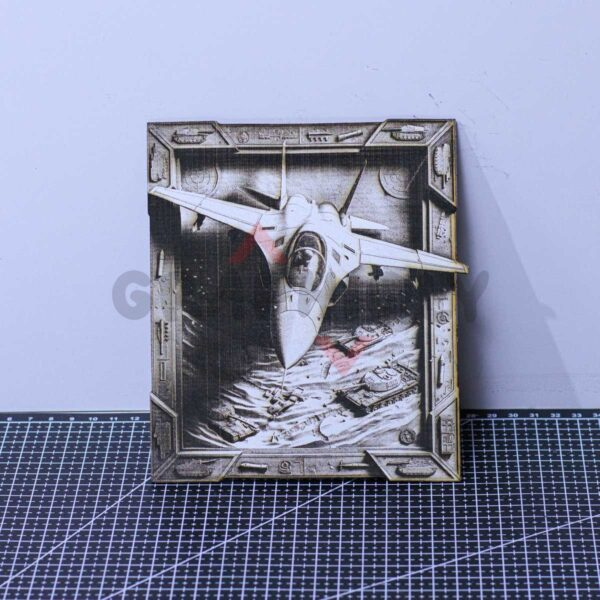 8 Fighter Jet Strike 3D Illusion Laser File - SVG, WWS, XCS, LBRN2