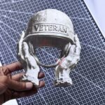 Veteran Helmet 3D Illusion Laser File - SVG, WWS, XCS, LBRN2