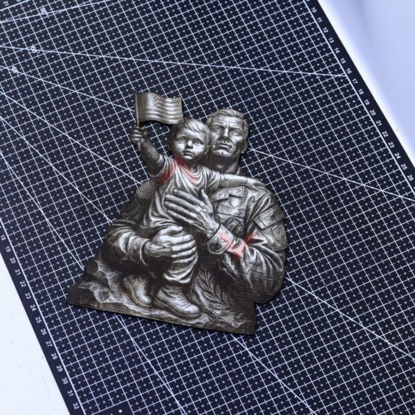 Soldier and Child Memorial Laser File - SVG, WWS, XCS, LBRN2