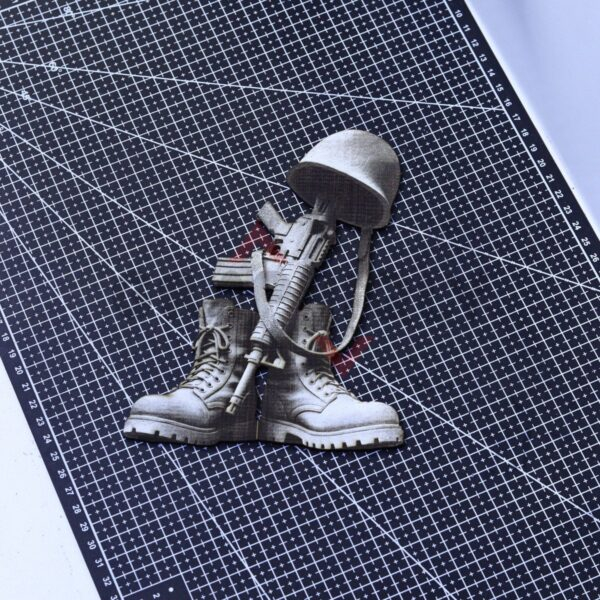 18 Military Fallen Soldier Memorial 3D Illusion Laser File - SVG, WWS, XCS, LBRN2