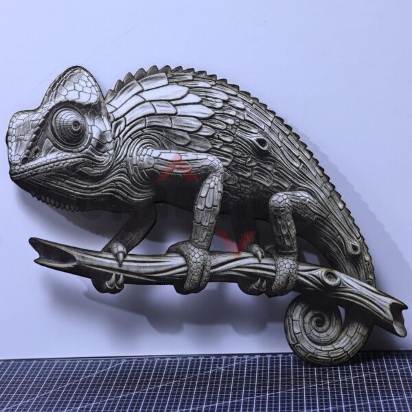 Chameleon on Branch Laser File - SVG, WWS, XCS, LBRN2