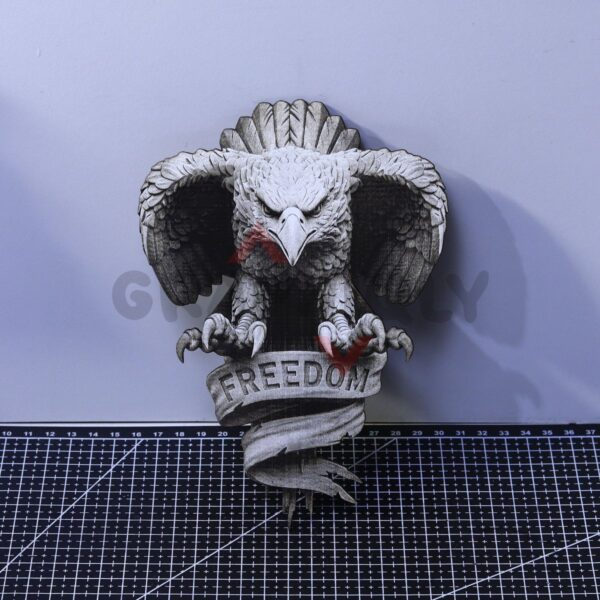 Eagle with Freedom Banner 3D Illusion Laser File - SVG, WWS, XCS, LBRN2