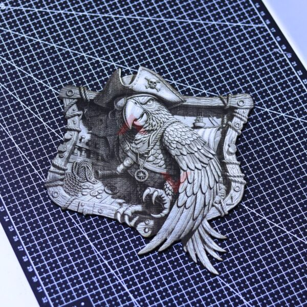 Pirate Parrot 3D Illusion Laser File - SVG, WWS, XCS, LBRN2